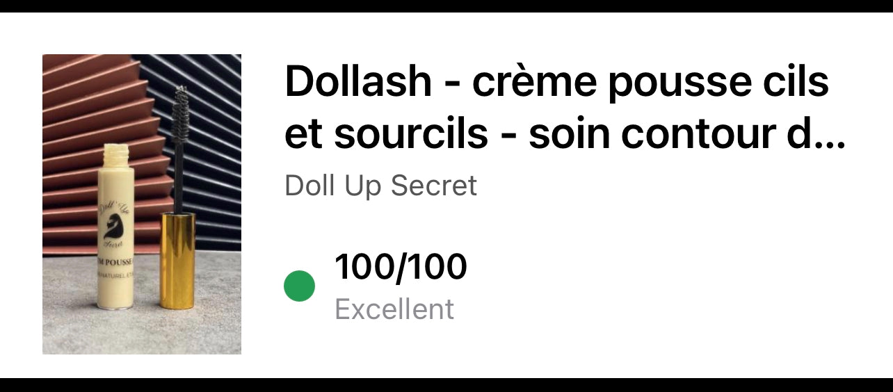Dollash© en brosse - Crème pousse cils, sourcils et soin contour des yeux (10g)